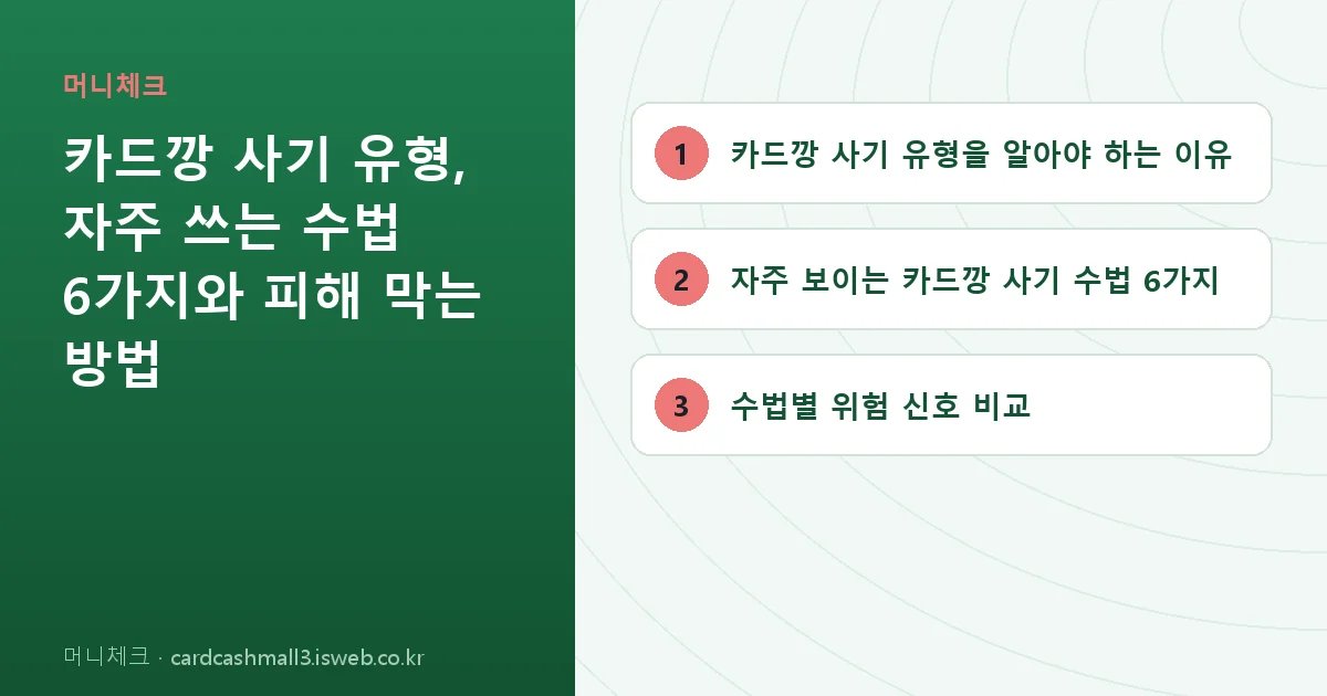 카드깡 사기 유형 핵심 내용을 정리한 요약 카드