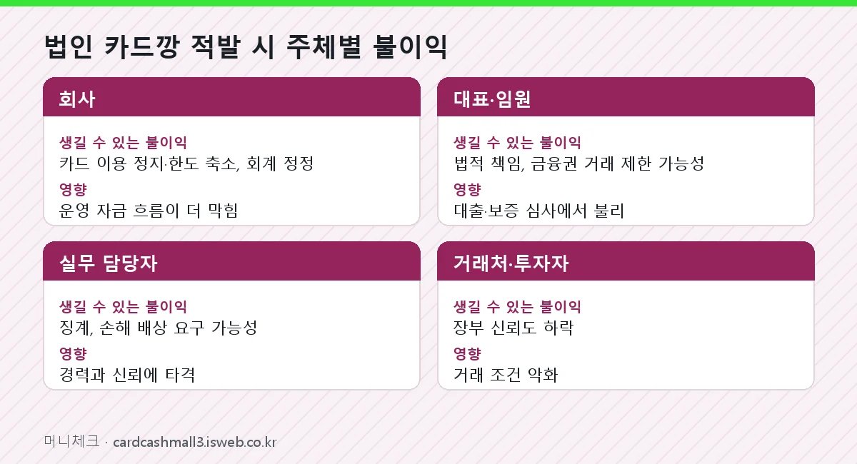 법인 카드깡 법인 카드깡 적발 시 주체별 불이익