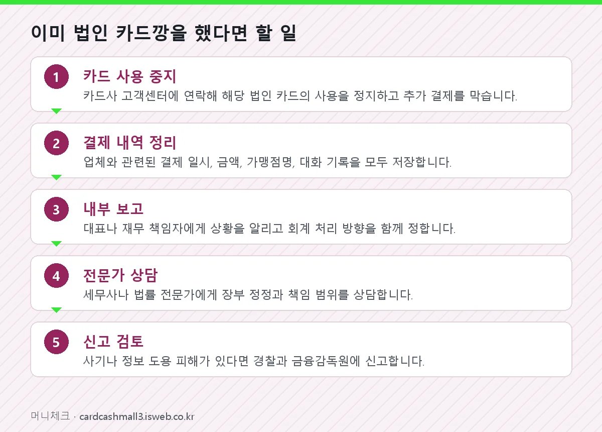 법인 카드깡 이미 법인 카드깡을 했다면 할 일